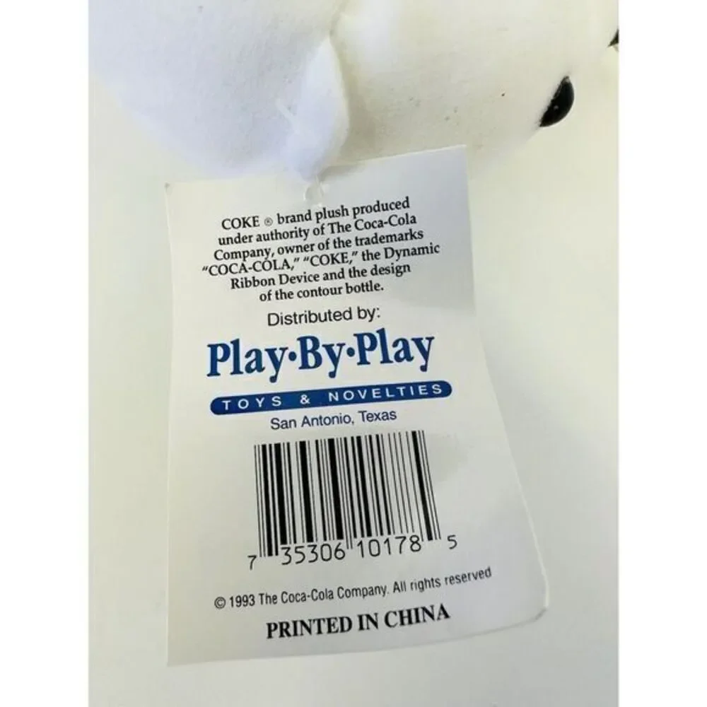 VTG 1993‎ Coca-Cola Polar Bear Plush Stuffed Animal Coke Play By Play NOS 6